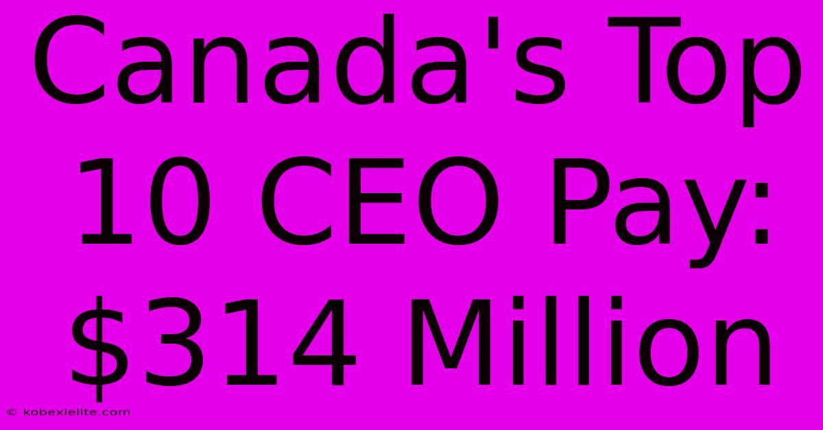 Canada's Top 10 CEO Pay: $314 Million