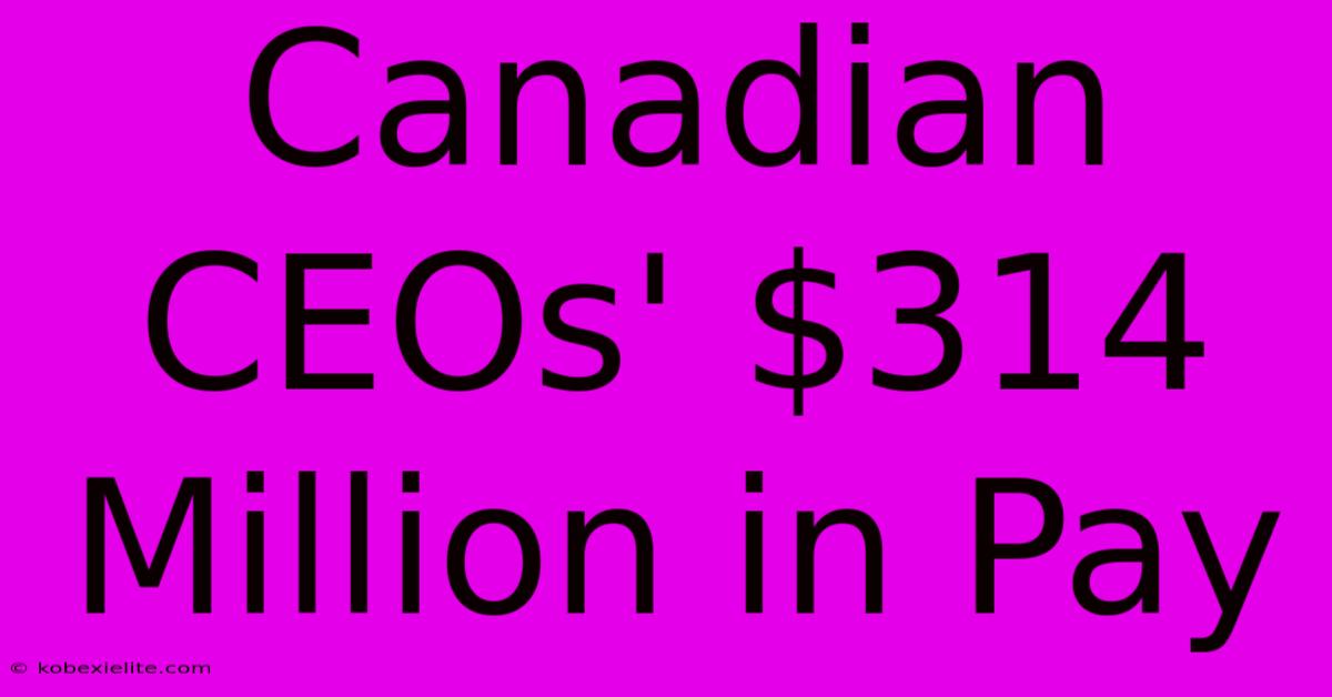 Canadian CEOs' $314 Million In Pay