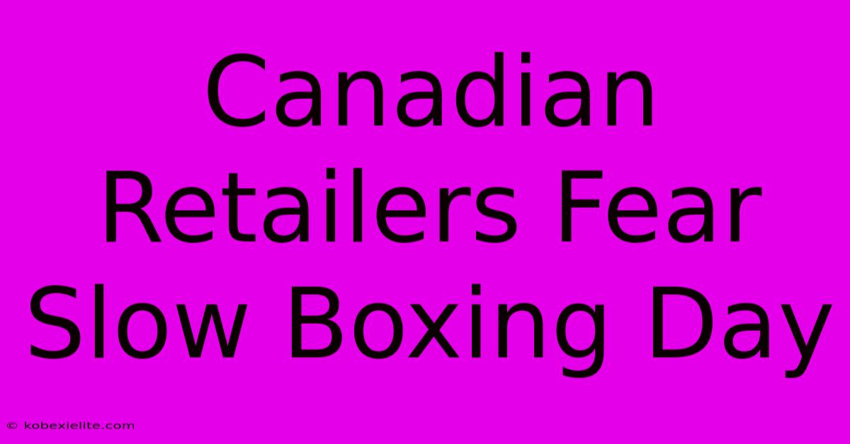 Canadian Retailers Fear Slow Boxing Day