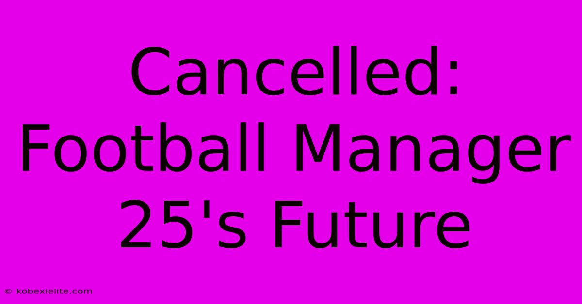 Cancelled: Football Manager 25's Future