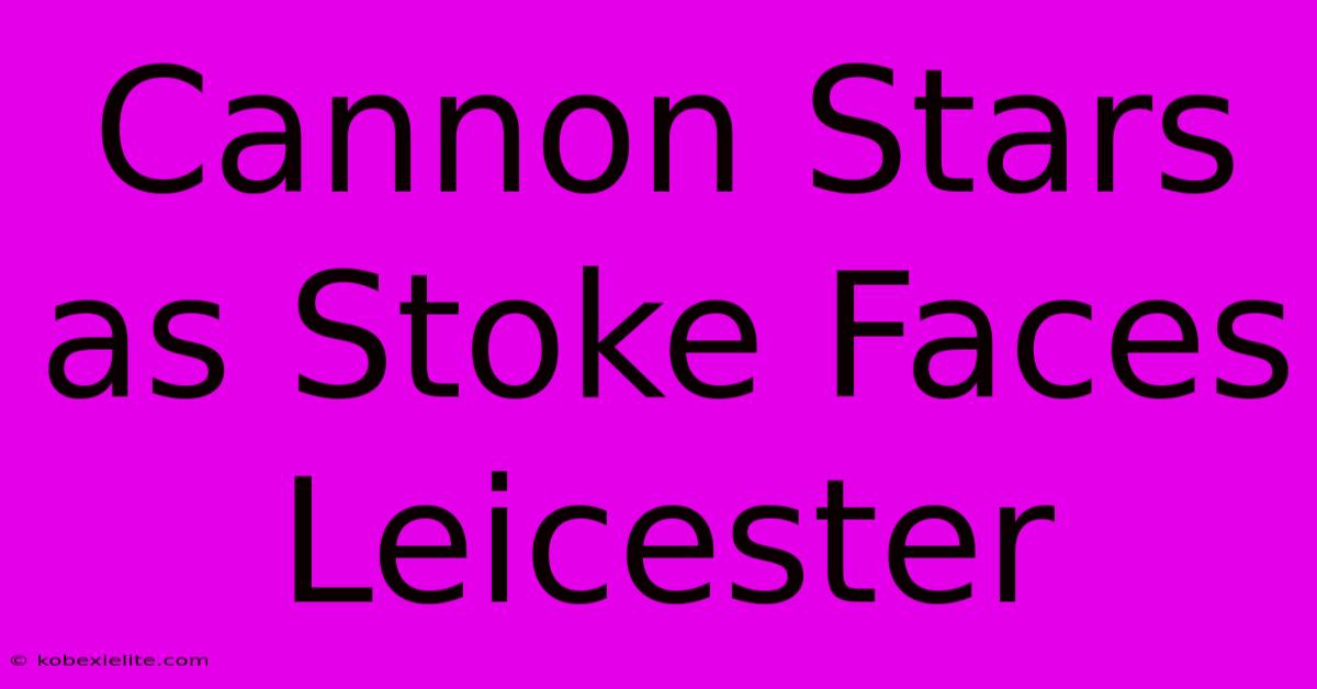 Cannon Stars As Stoke Faces Leicester