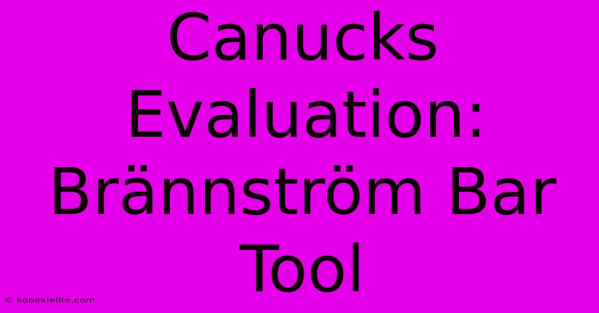 Canucks Evaluation: Brännström Bar Tool