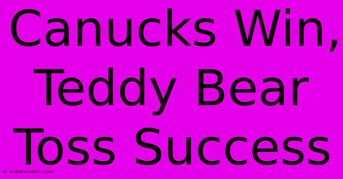 Canucks Win, Teddy Bear Toss Success Canucks Win, Teddy Bear Toss Success