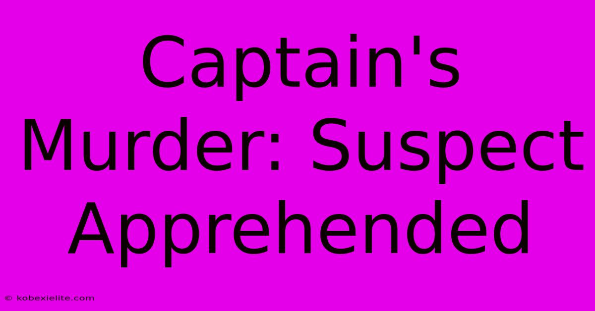 Captain's Murder: Suspect Apprehended