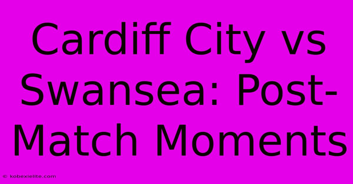 Cardiff City Vs Swansea: Post-Match Moments