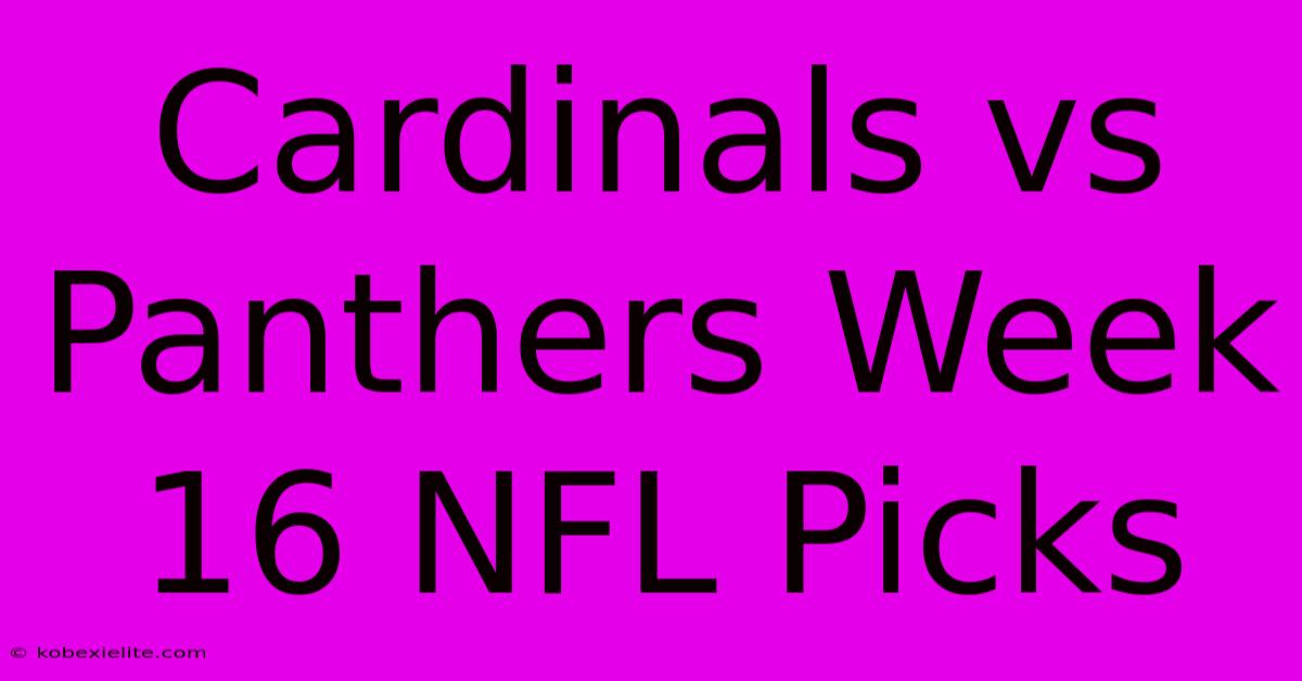 Cardinals Vs Panthers Week 16 NFL Picks