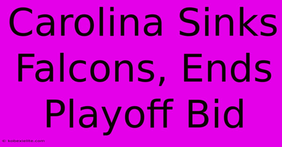 Carolina Sinks Falcons, Ends Playoff Bid