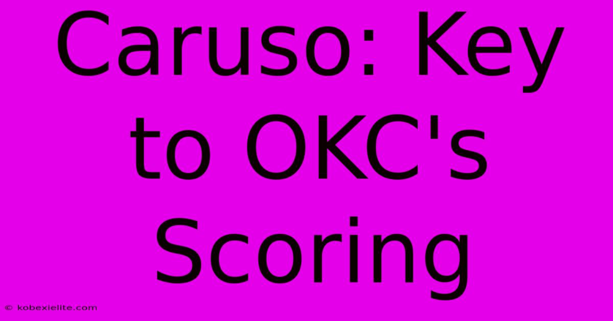 Caruso: Key To OKC's Scoring