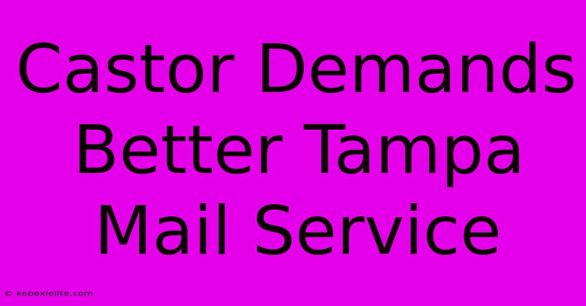 Castor Demands Better Tampa Mail Service