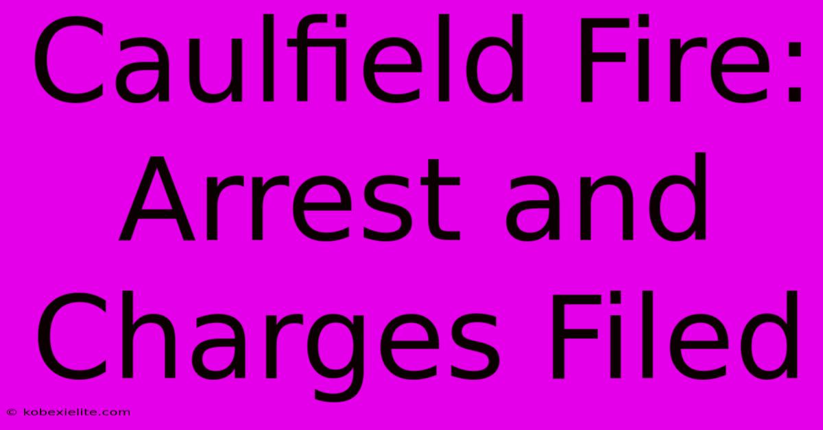 Caulfield Fire: Arrest And Charges Filed