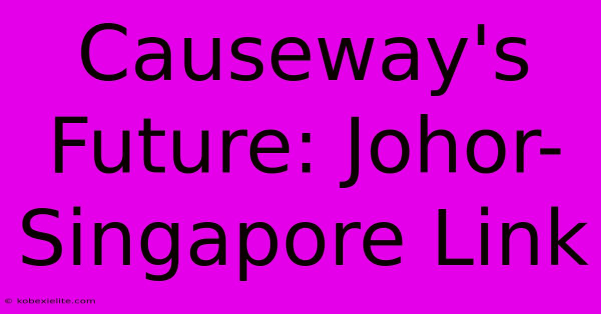 Causeway's Future: Johor-Singapore Link