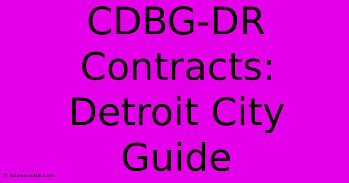 CDBG-DR Contracts: Detroit City Guide