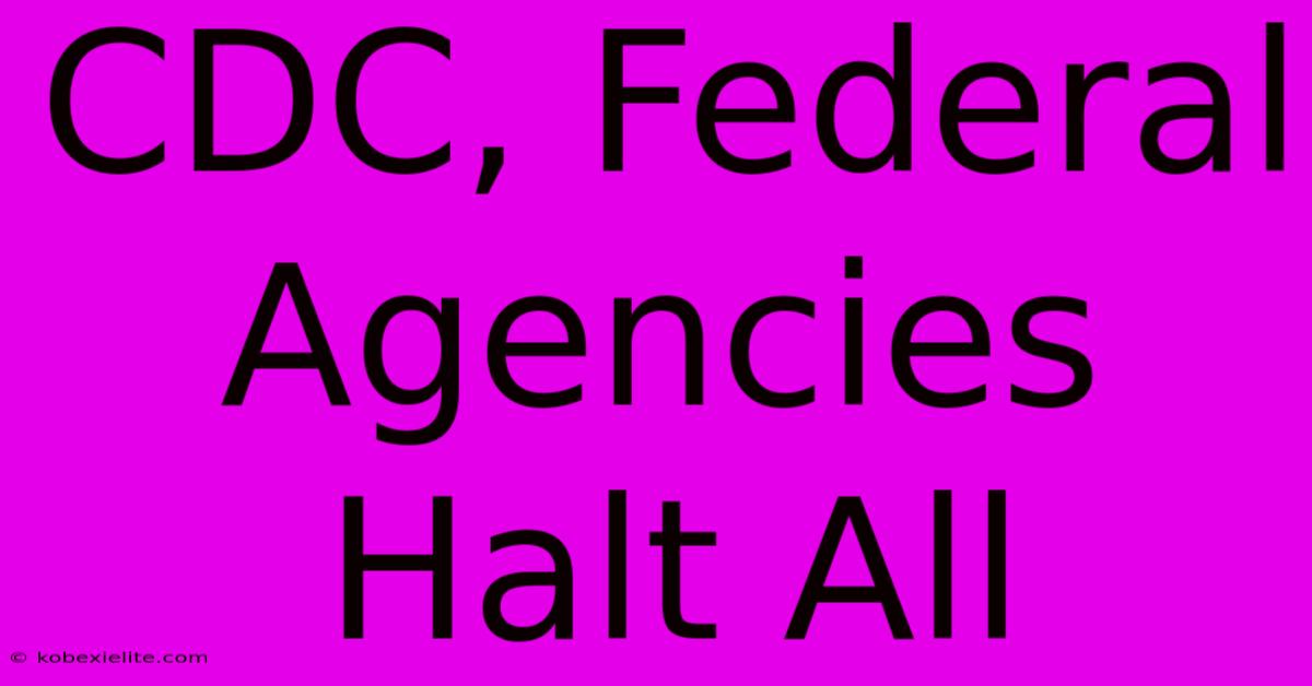 CDC, Federal Agencies Halt All