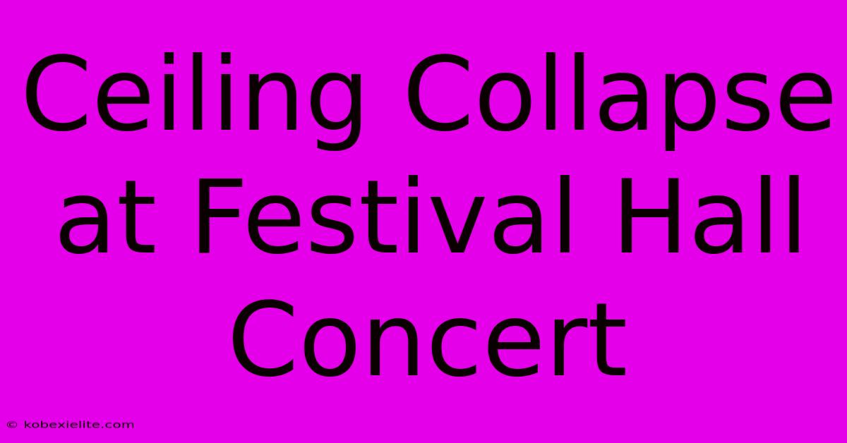 Ceiling Collapse At Festival Hall Concert