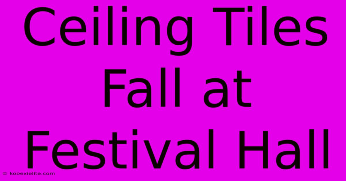 Ceiling Tiles Fall At Festival Hall