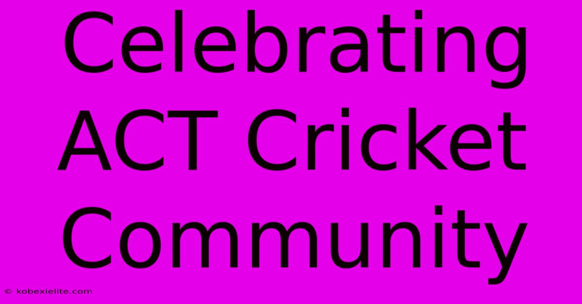 Celebrating ACT Cricket Community