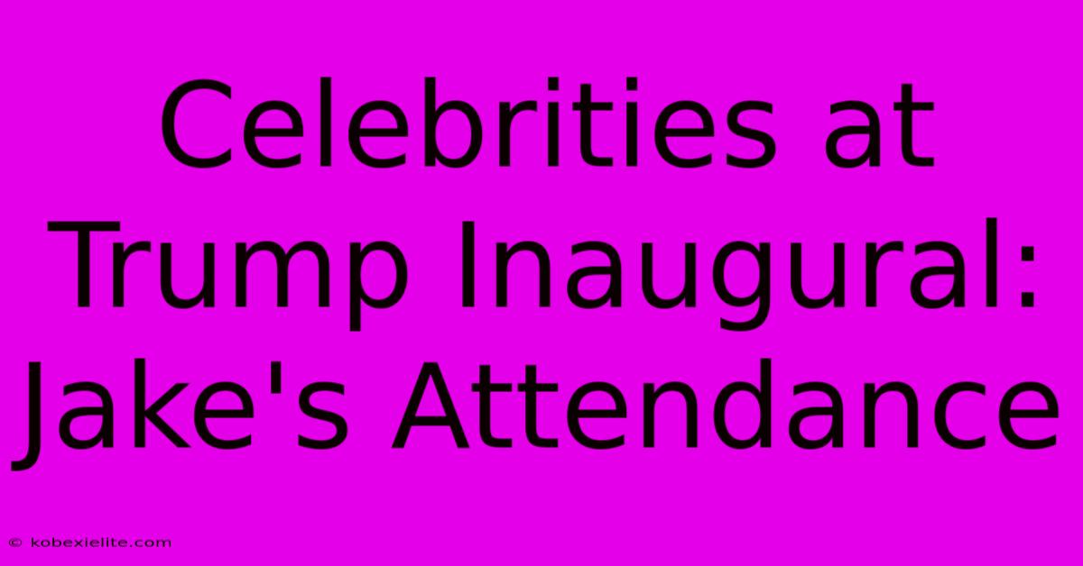 Celebrities At Trump Inaugural:  Jake's Attendance