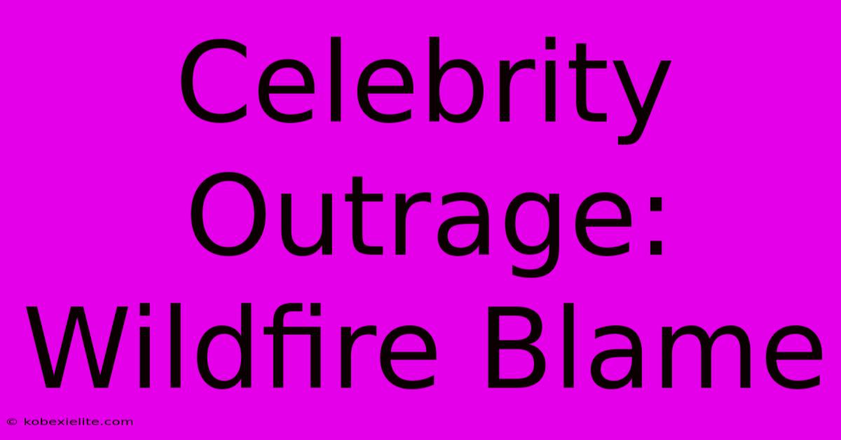 Celebrity Outrage: Wildfire Blame