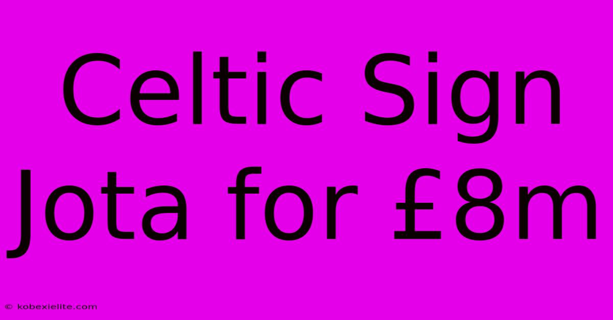 Celtic Sign Jota For £8m