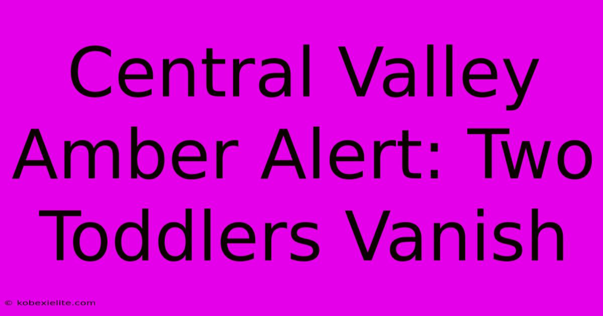 Central Valley Amber Alert: Two Toddlers Vanish