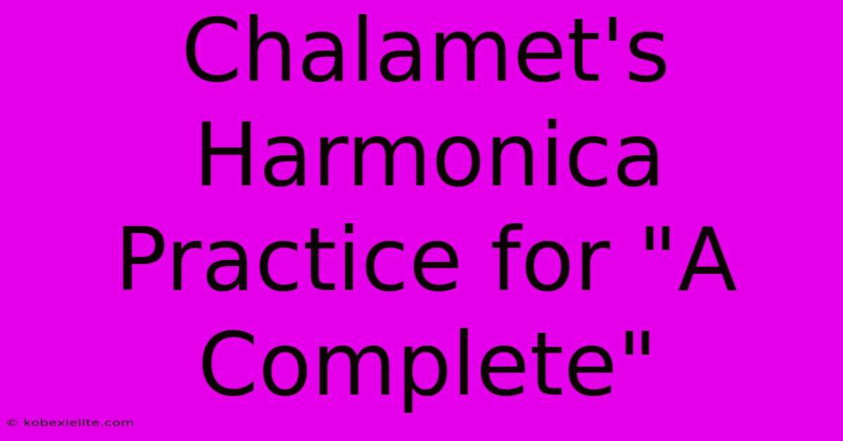 Chalamet's Harmonica Practice For 