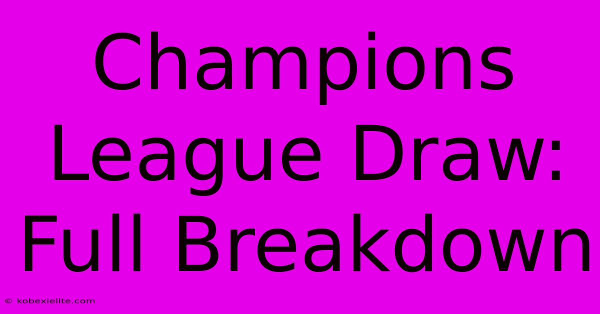 Champions League Draw: Full Breakdown