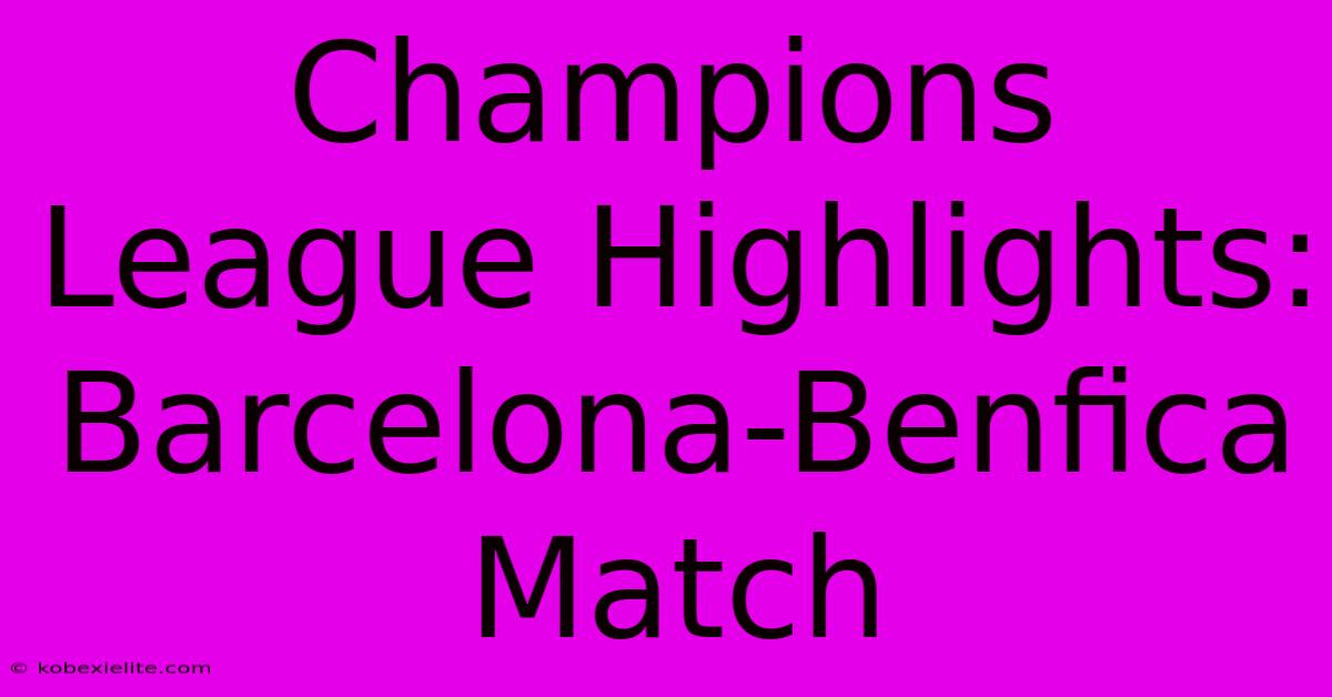 Champions League Highlights: Barcelona-Benfica Match