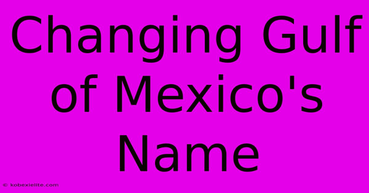 Changing Gulf Of Mexico's Name