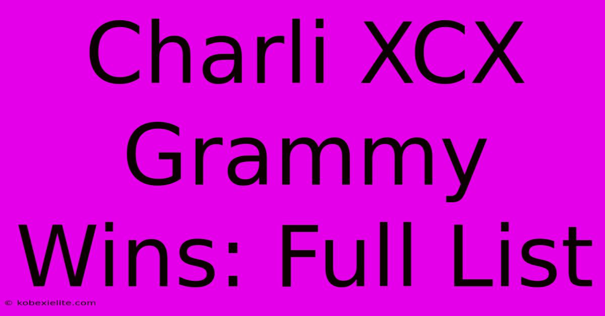 Charli XCX Grammy Wins: Full List