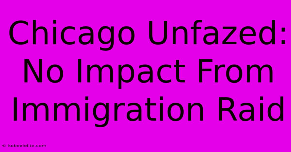 Chicago Unfazed: No Impact From Immigration Raid