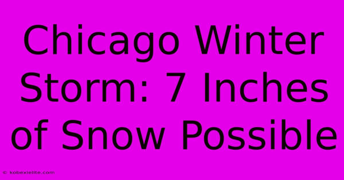 Chicago Winter Storm: 7 Inches Of Snow Possible