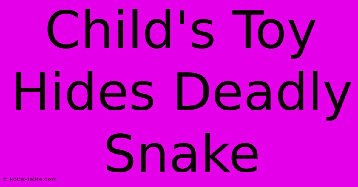 Child's Toy Hides Deadly Snake