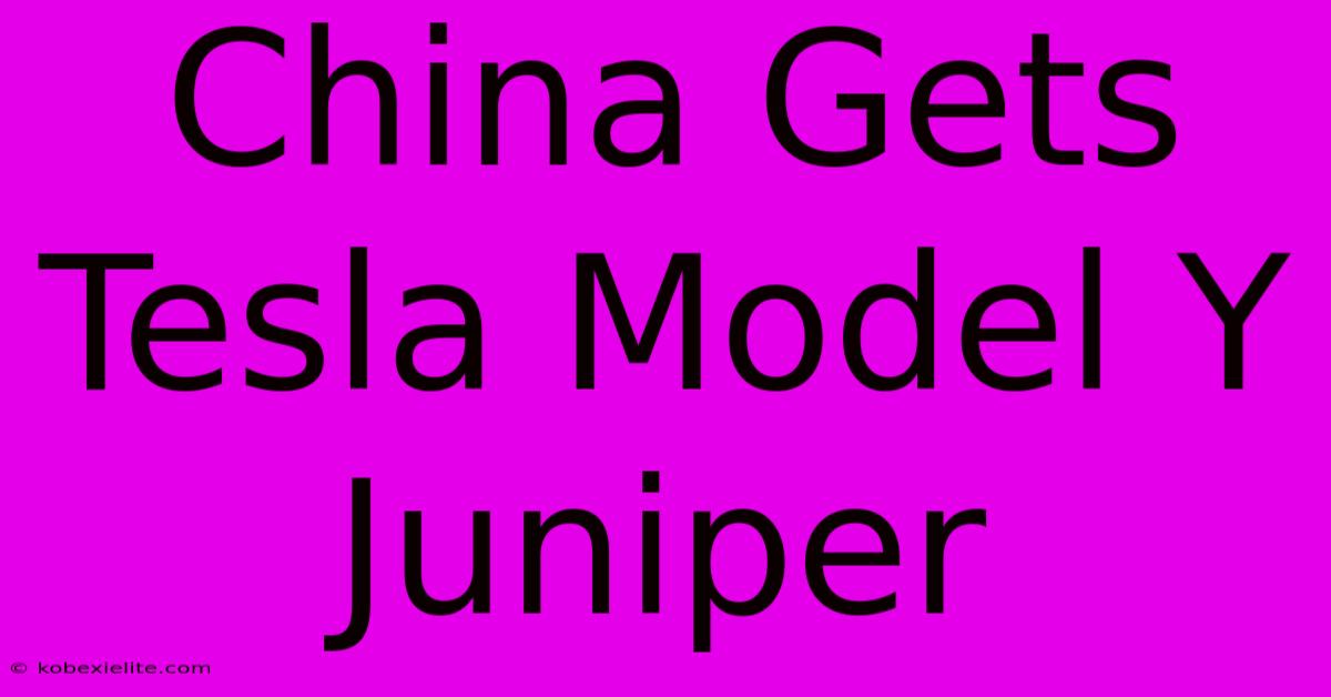 China Gets Tesla Model Y Juniper