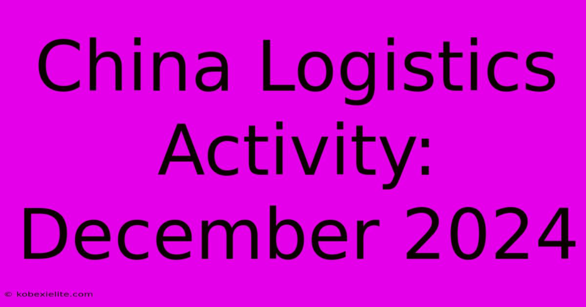 China Logistics Activity: December 2024