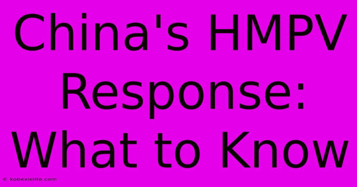 China's HMPV Response: What To Know