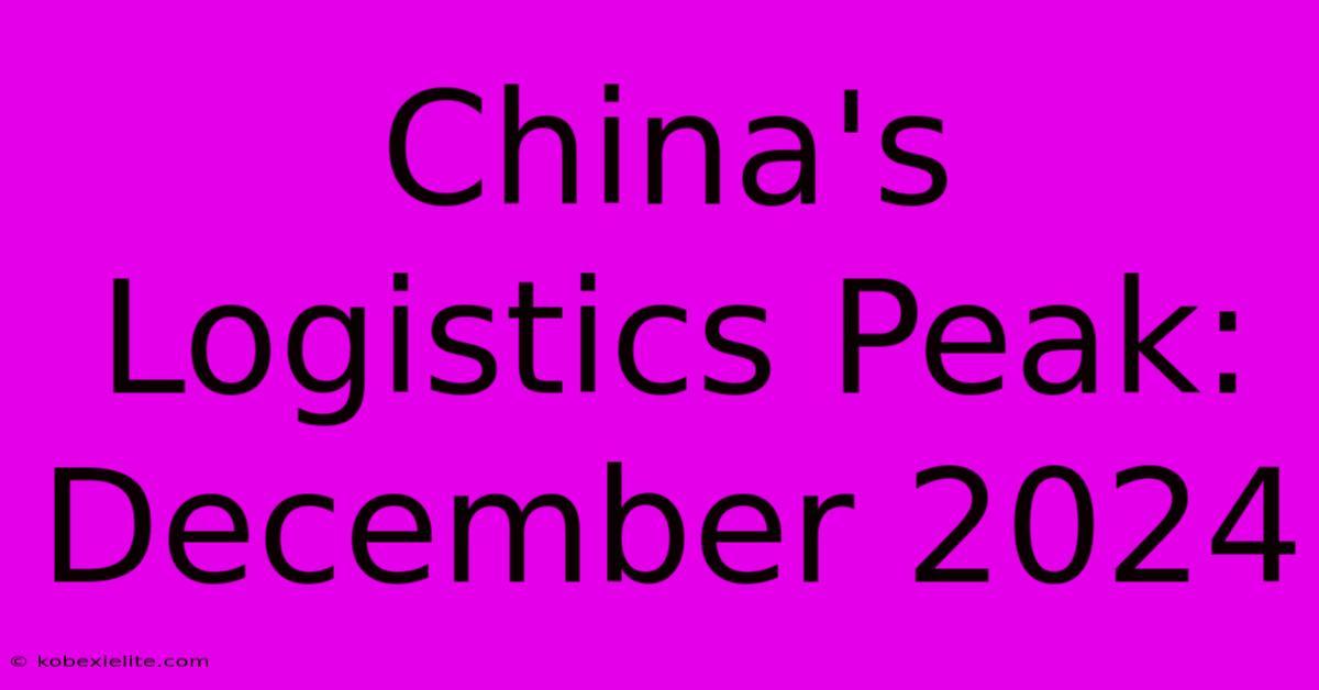 China's Logistics Peak: December 2024