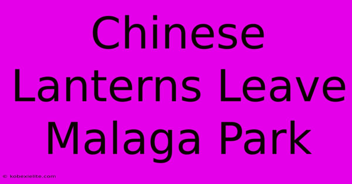 Chinese Lanterns Leave Malaga Park