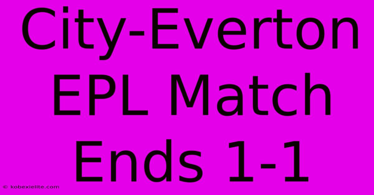 City-Everton EPL Match Ends 1-1