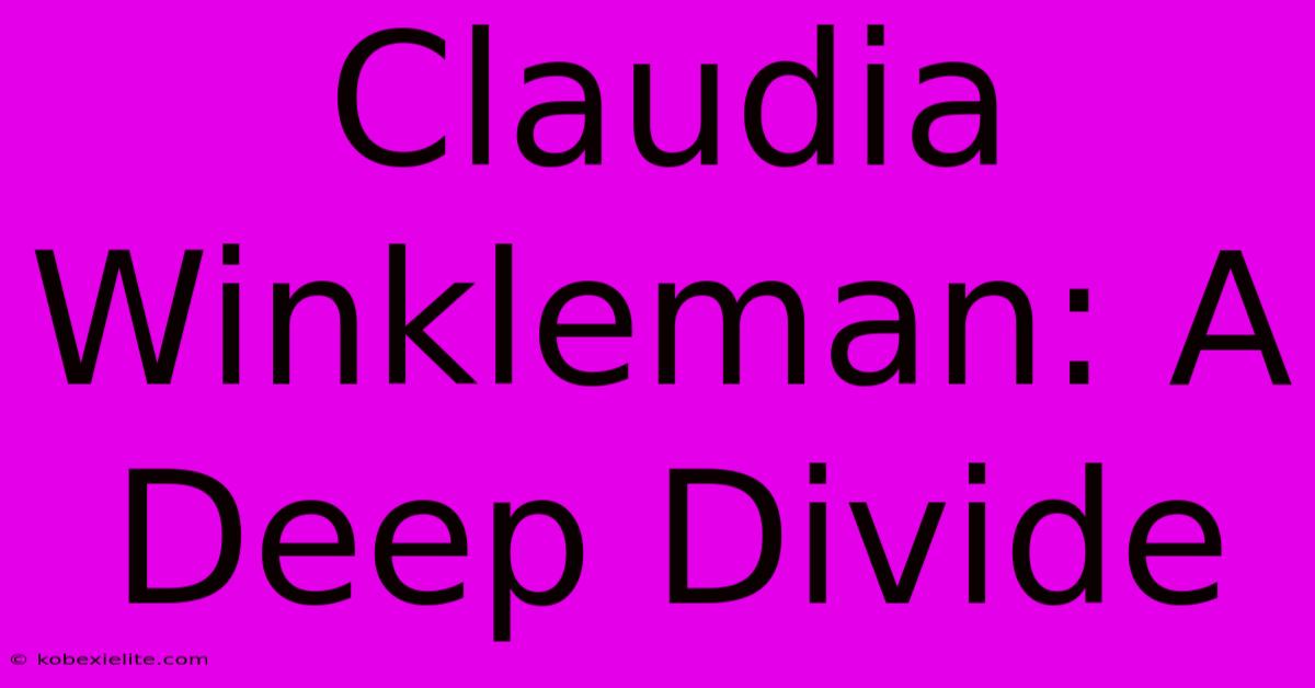 Claudia Winkleman: A Deep Divide