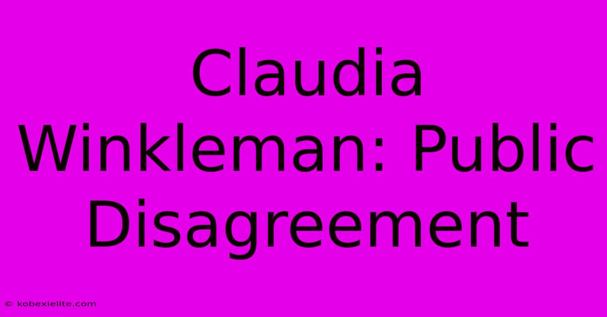 Claudia Winkleman: Public Disagreement