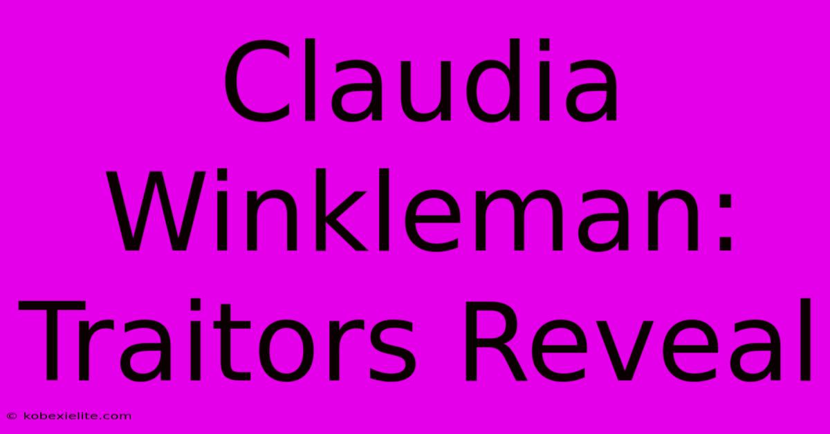 Claudia Winkleman: Traitors Reveal