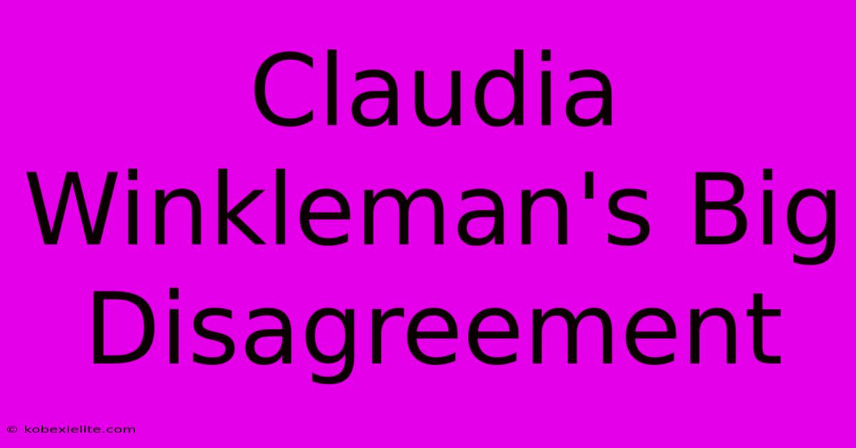 Claudia Winkleman's Big Disagreement