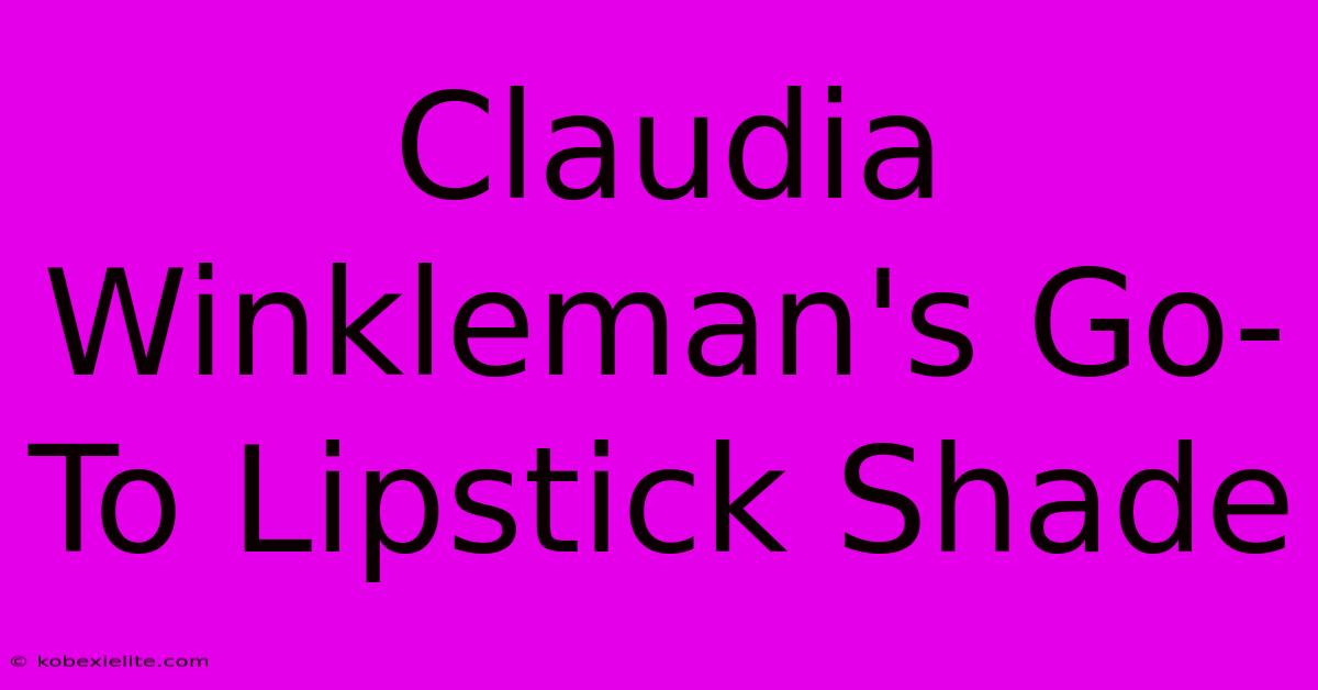 Claudia Winkleman's Go-To Lipstick Shade