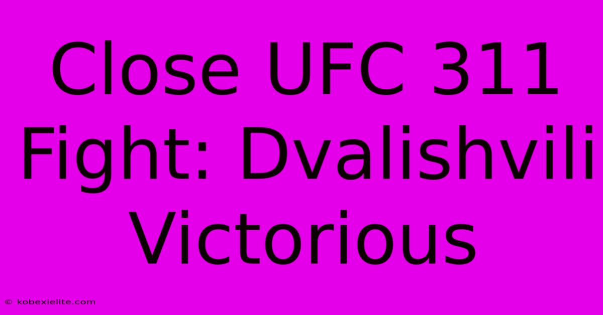 Close UFC 311 Fight: Dvalishvili Victorious