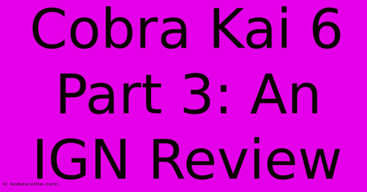 Cobra Kai 6 Part 3: An IGN Review