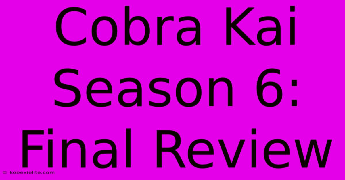 Cobra Kai Season 6: Final Review