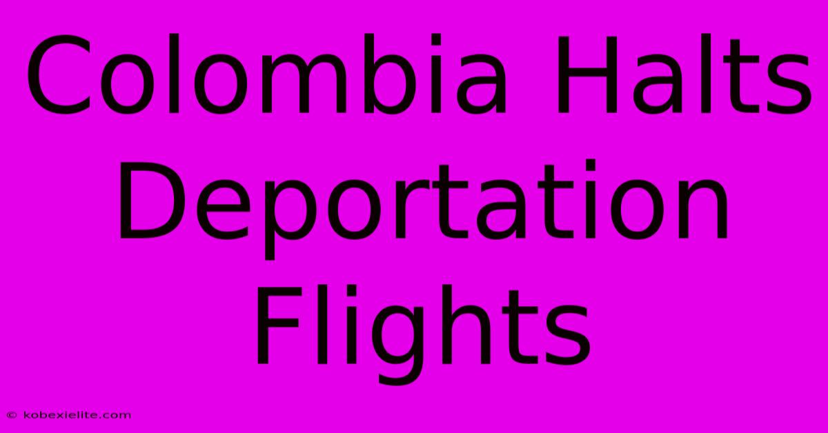 Colombia Halts Deportation Flights