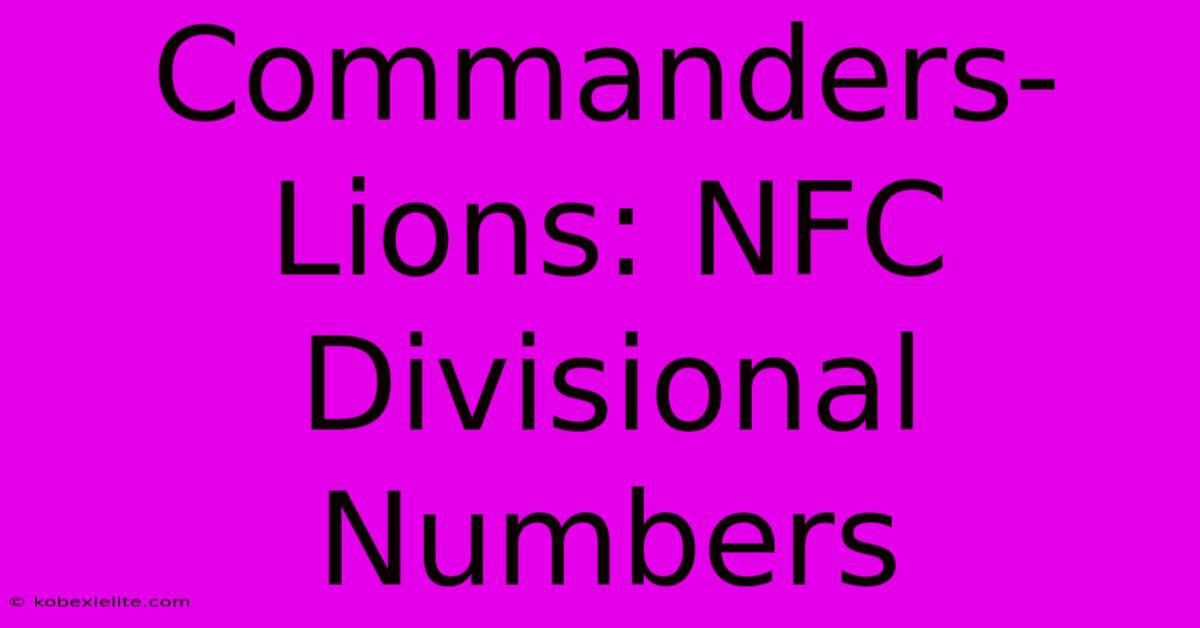 Commanders-Lions: NFC Divisional Numbers