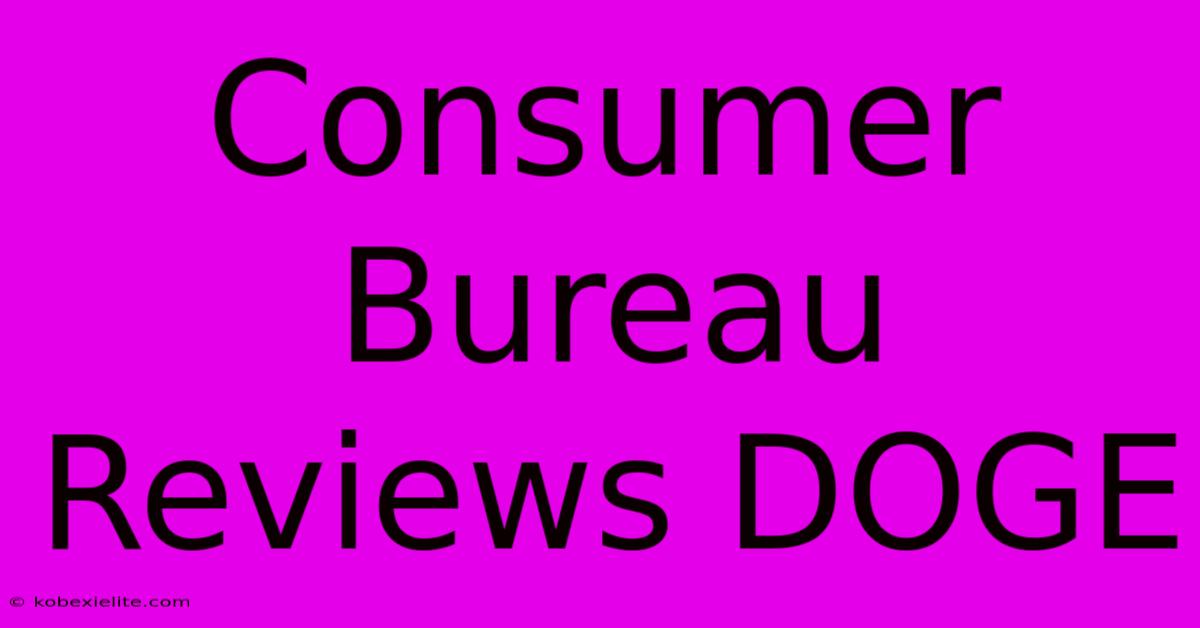 Consumer Bureau Reviews DOGE