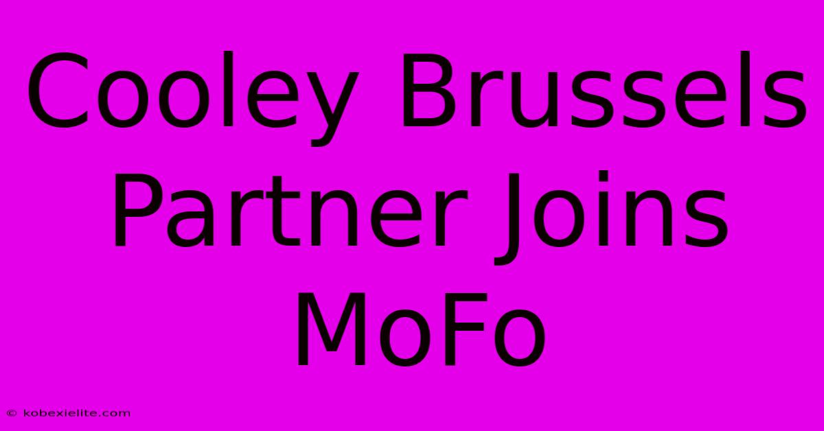 Cooley Brussels Partner Joins MoFo